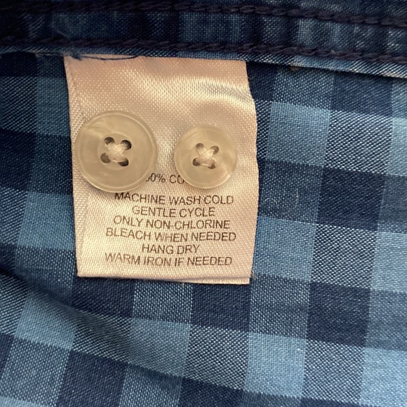 UNTUCKit® Wrinkle-Free Light Blue & Navy Gingham Buttondown Shirt Extra Large - Picture 7 of 8